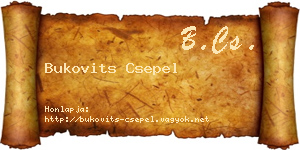 Bukovits Csepel névjegykártya
